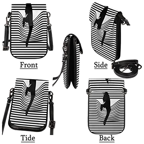 Bandolera pequeña para teléfono celular, con patrón de bolsillo de gato, monedero de 5,1 x 0,8 pulgadas, con correa para el hombro, para hombres, mujeres y niñas