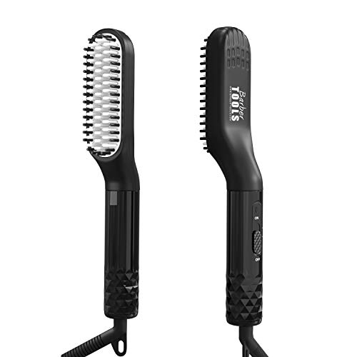 Barber Tools - Plancha para barba 2 en 1 – Cepillo alisador para barba y cabello diseñado para los hombres – Peine para el cuidado del cabello y el cuidado de la barba – Temperatura ajustable