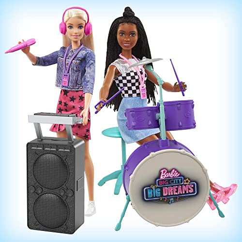 Barbie Dreamhouse Coche musical rosa con purpurina, vehículo de juguete para muñecas, regalo para niñas y niños +3 años (Mattel GYJ25)