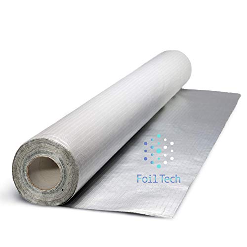 Barrera de vapor y membrana impermeable SFTV1L (1,2 m x 20 m) – 24 m² de cobertura | Aislamiento térmico de lámina para paredes, techos, suelos, lofts
