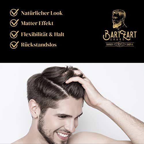BartZart Shabo Matt Paste I Cera para el cabello mate de 100 ml para hombres I Pomada mate para un aspecto natural I Cera para el cabello I Productos para el cabello directamente del peluquero