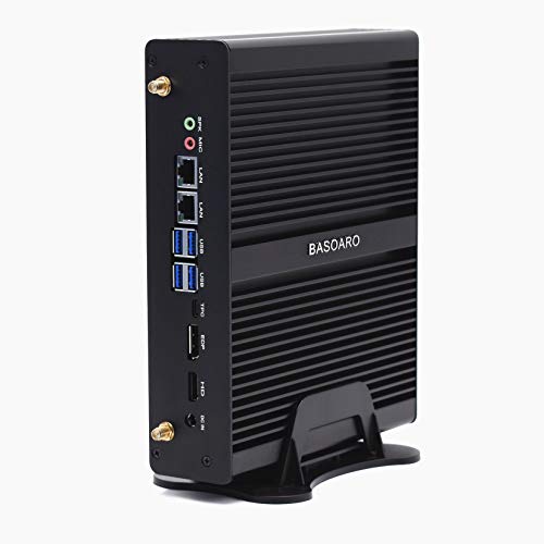 BASOARO Mini computadora de Escritorio, i5 Mini PC, Intel Core i5 8265U, 16G RAM 256G SSD, LAN Dual, EDP/HDMI/Type-C, 4 USB 3.0, 4 USB 2.0, WiFi de Banda Dual, BT, Windows 10 Pro, Montaje VESA