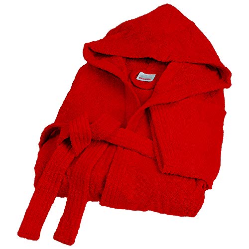 Bassetti New Albornoz Bata Toalla de baño 100% Puro Algodón Esponja Color sólido Largo con Capucha, Bolsillos y Cinturón, Altamente Absorbente Hombre Mujer Tamaño S-5XL