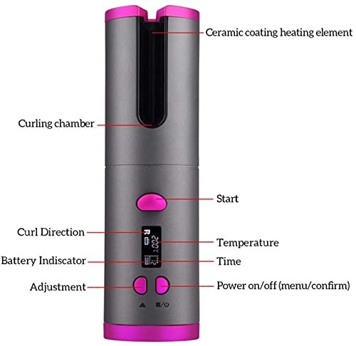 BCM Rizador Ondulador de Pelo Automático Inalámbrico Recargable Tamaño Reducido Portátil Ultra Rápido Ajustable