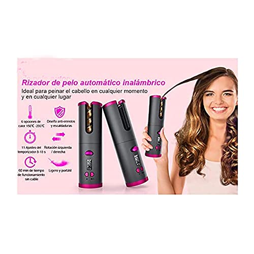 BCM Rizador Ondulador de Pelo Automático Inalámbrico Recargable Tamaño Reducido Portátil Ultra Rápido Ajustable