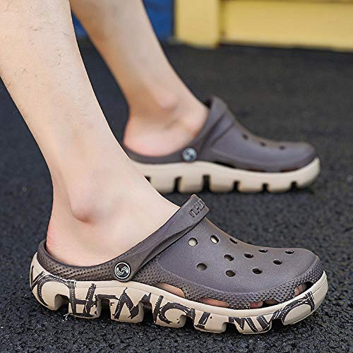 BDBD Chanclas clásicas,Espesor de la Cueva, Aumento de Deslizamiento, Sandalias, par de Zapatillas Frescas de Playa-marrón_38,Sandalias de Dedo del pie
