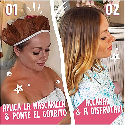 Bear Fruits Mascarilla Pelo Pack + Gorro De Ducha Reutilizable, Aguacate & Coco, Pelo Hidratado & Reparado