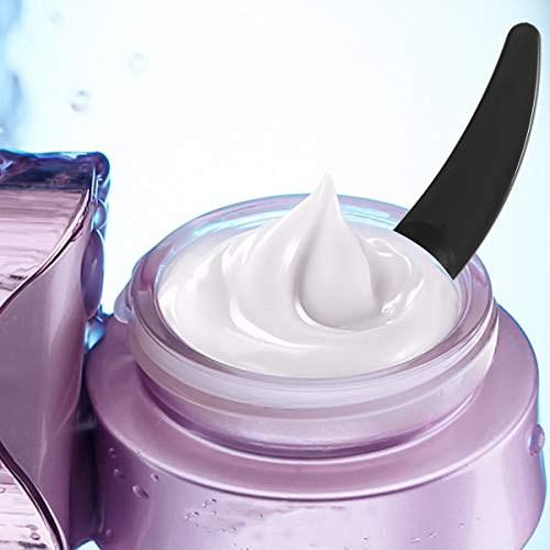 Beaupretty 50pcs mini espátulas de maquillaje desechables máscara de crema facial cuchara espátulas de plástico cosmético cucharas espátulas de punta de máscara (negro)