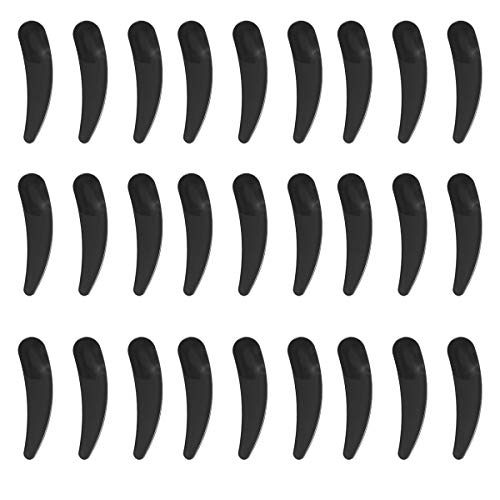Beaupretty 50pcs mini espátulas de maquillaje desechables máscara de crema facial cuchara espátulas de plástico cosmético cucharas espátulas de punta de máscara (negro)