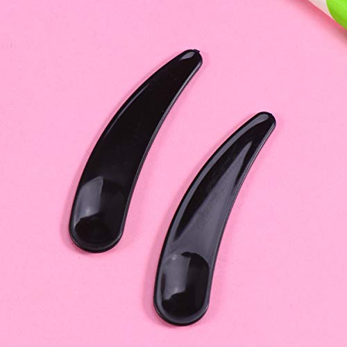 Beaupretty 50pcs mini espátulas de maquillaje desechables máscara de crema facial cuchara espátulas de plástico cosmético cucharas espátulas de punta de máscara (negro)