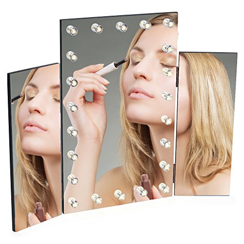 Beautify Espejo con Luz LED para Tocador Vanidad Tríptico Ajustable Estilo Hollywood de