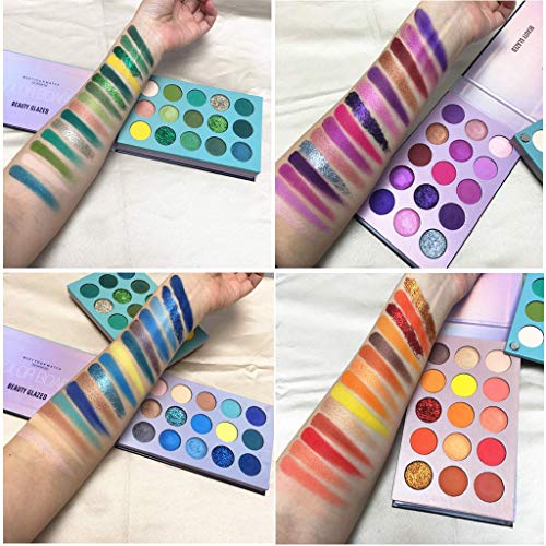 Beauty Searcher 60 colores Paleta de sombras de ojos 4 en 1 Paleta de colores Paleta de maquillaje Alto pigmentado Color brillante Desnudo Brillo Mate Brillo Crema Paletas de sombras de ojos