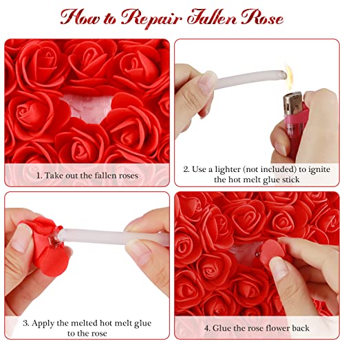Becoyou Corazón de Rosas, Corazón de Rosas con Cadena de Luz, San Valentin Regalos Mujer, Ideas para San Valentin para Ella, Regalo para Mujer, Esposa, Novia (Rojo)