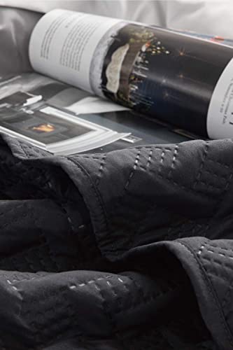 Bedsure Colchas Cama 150 Modernas Negro Antracita - Colcha Bouti Fina para Otoño y Invierno, Cubre Cama Multiusos Entretiempo 250x280cm
