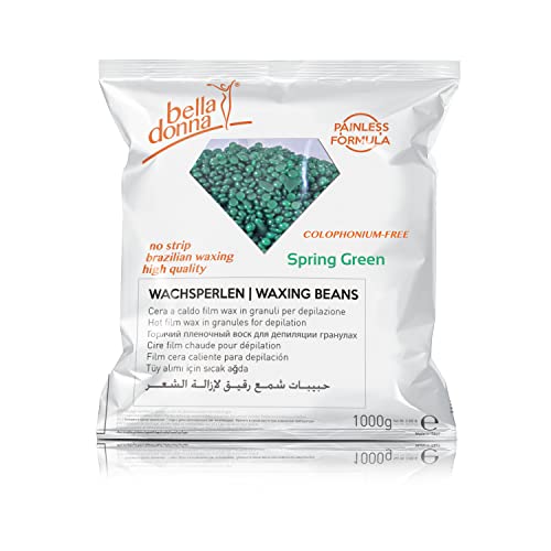 Bella Donna - Perlas de cera depilatoria caliente, clorofila, 1000 g
