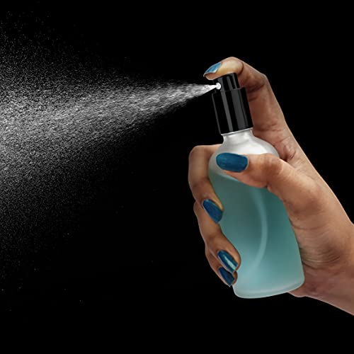Belle Vous Frasco Vacío Pequeño Atomizador Perfume Cristal Esmerilado 100 ml (Pack de 10) Frascos para Perfume con Tapa - Rellenable Anti Derrame para Limpieza, Perfume, Bote Spray Aceites Esenciales