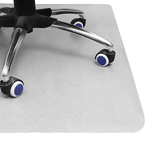 BELLE VOUS Protector Suelo Silla Ruedas Transparente Resistente – 91,5 x 123 cm - Alfombra Silla Ruedas Antideslizante Alfombra y Suelo - Protector de Suelo para Silla de Oficina