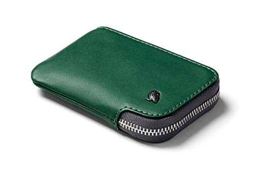 Bellroy Leather Card Pocket Wallet, Cartera Slim con Cremallera (Máx. 15 tarjeto, Efectivo, Monedero) - Racing Green