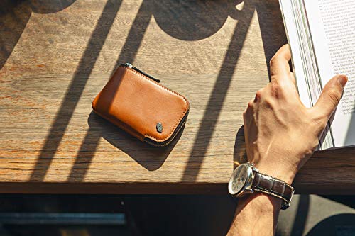 Bellroy Leather Card Pocket Wallet, Cartera Slim con Cremallera (Máx. 15 tarjeto, Efectivo, Monedero) - Racing Green
