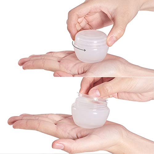BENECREAT 12 Pack 30ml / 30G Tarro Vacío de Cosmético con Diseño a Prueba de Fugas Tamaño Portátil Ideal para Llevar y Viajar Blanco