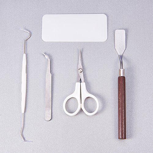 BENECREAT 9PCS Herramientas de deshierbe de Vinilo de Precision de Acero Inoxidable Herramientas Cricut Incluyendo Tijera, Pinzas, escardadores, raspador, espatula
