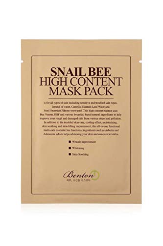 BENTON Mascarilla facial de Mucina de caracol con Veneno de Abejas 20 gr