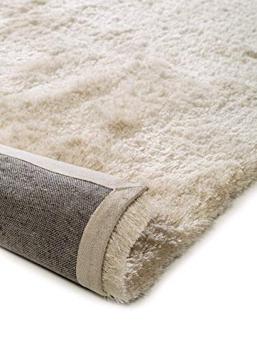 benuta Alfombra Shaggy de Pelo Largo Whisper Cuadrada Beige 60 x 60 cm | Alfombra de Pelo Largo para Dormitorio y salón
