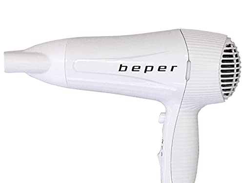 BEPER 40.490 Secador de pelo de pared, Secador de pelo para hoteles, B&B y hogares, Cable de 2 metros de largo, Blanco