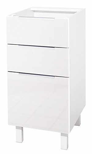 Berlenus Meuble Bas de Cuisine 3 tiroirs 40 cm, Autre, Multicolor, 40 x 52 x 83 cm