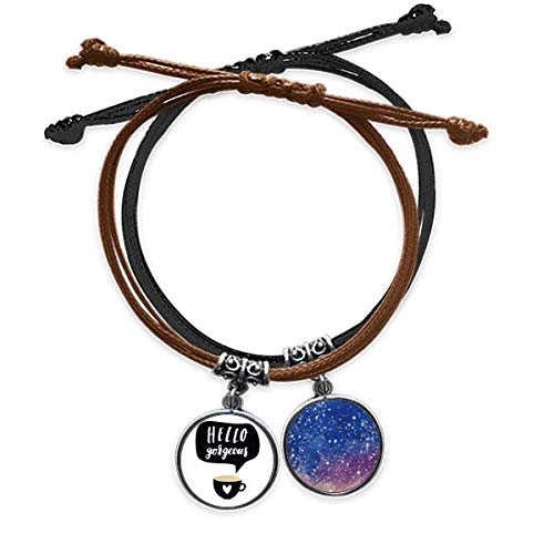 Bestchong Hello Gorgeous - Pulsera de piel con texto en inglés «Hello Gorgeous Cite»