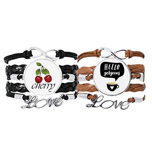 Bestchong Hello Gorgeous - Pulsera de piel con texto en inglés "Hello Gorgeous Cite"