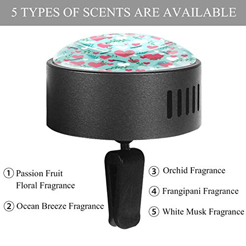 BestIdeas - Juego de 2 clips de ventilación para coche con amor primaveral, aroma de almizcle blanco aromaterapia difusor de aceite esencial