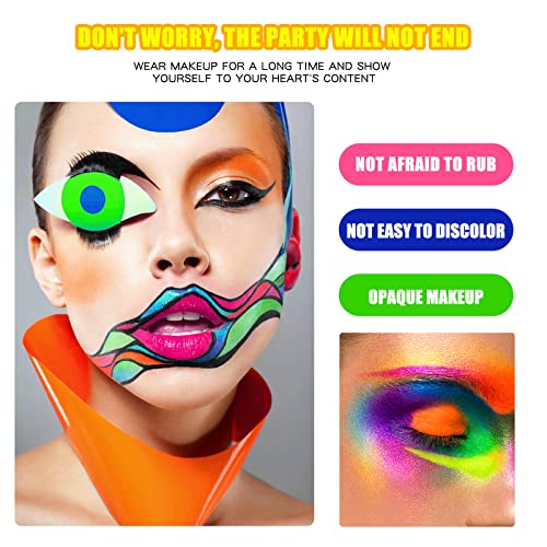 Beteligir - Sombra de ojos en polvo de pigmento de neón de 6 colores, FindinBeauty UV Glow Blacklight Mixed Bright True Colors Pigmentos de sombra de ojos, eyeshadow power (01)
