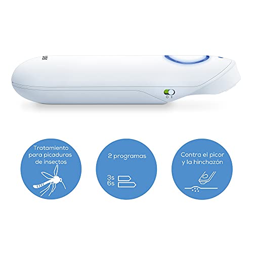 Beurer BR 60 Dispositivo contra picaduras de insectos, para el tratamiento de mordeduras y picaduras de insectos, alivia el picor y la hinchazón, sin sustancias químicas, pequeño y manejable