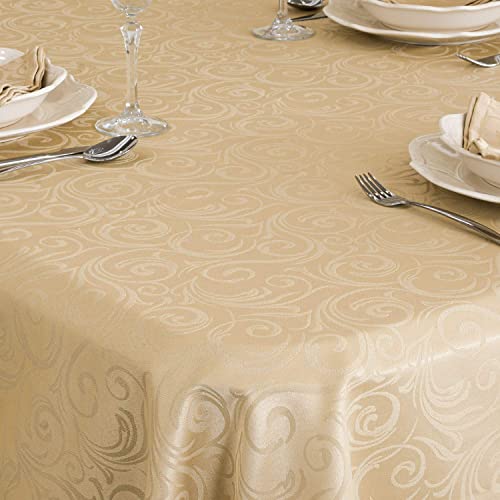 BGEUROPE Mantel DE Lujo - Beige Anti-Stain Tratamiento - Grande - Ref, Lyon, Beige, 59 x 118 (150 x 300cm)