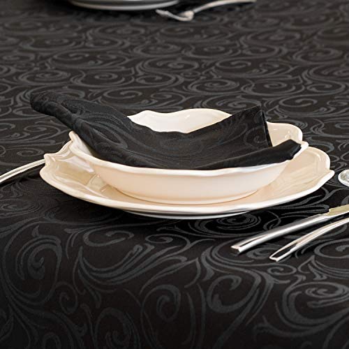 BGEUROPE Servilletas negras de lujo – Tratamiento antimanchas – Lyon (6 servilletas de 18 x 18 (45 x 45 cm)