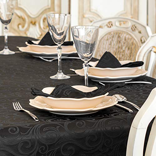 BGEUROPE Servilletas negras de lujo – Tratamiento antimanchas – Lyon (6 servilletas de 18 x 18 (45 x 45 cm)