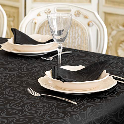 BGEUROPE Servilletas negras de lujo – Tratamiento antimanchas – Lyon (6 servilletas de 18 x 18 (45 x 45 cm)