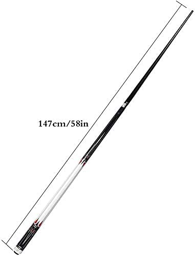 Billar Pool Cue Tacos de billar Taco de billar de billar 1/2 articulado Taco de billar con puntas de 13 mm Palo de billar de billar de 58 pulgadas, 19-20 onzas, para club de billar escolar, taco de bi