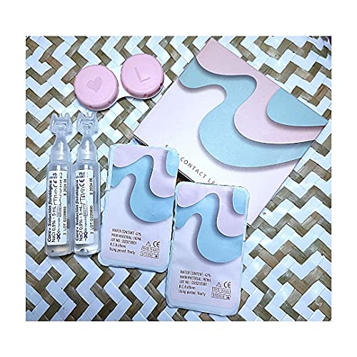 BIO-ESSENCE Pack Lentillas de Hidrogel blandas 1 par Lentes de contacto color gris sin graduación. Duración: 12 meses. Incluye de regalo estuche y 10ml de solución. Color Azul Grisáceo