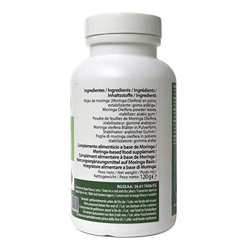 BIO Moringa Oleifera Elikafoods® ORGÁNICA. 240 comprimidos 500 mg. Superfood natural: Vitaminas, proteínas, minerales, antioxidantes. Energizante natural. Vegana, sin gluten y libre de aditivos.