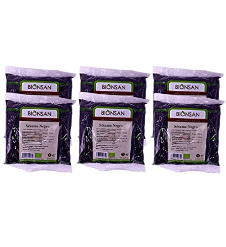 Bionsan Semillas de Sésamo Negro Ecológico | 6 Bolsas de 300 g | Total: 1800 gr
