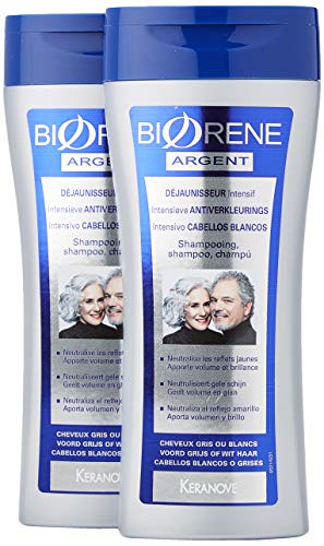 BIORENE Champú Intensivo para Cabellos Blancos, Violeta, 2 Recipientes de 200 Mililitros, 400 Mililitros