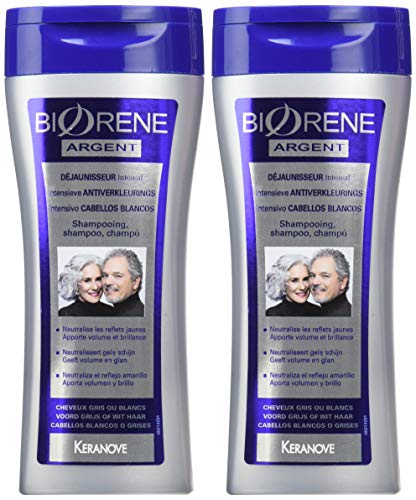 BIORENE Champú Intensivo para Cabellos Blancos, Violeta, 2 Recipientes de 200 Mililitros, 400 Mililitros