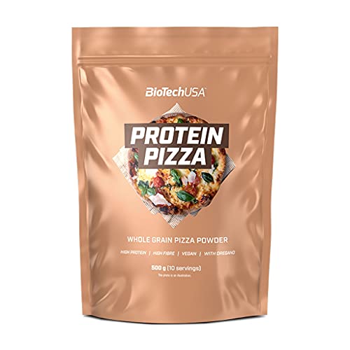 BioTechUSA Protein Pizza, Vegano Polvo de masa para pizza, rica en proteínas y fibras dietéticas, con orégano, 500 g, Tradicional