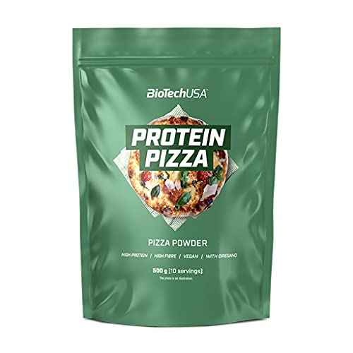 BioTechUSA Protein Pizza, Vegano Polvo de masa para pizza, rica en proteínas y fibras dietéticas, con orégano, 500 g, Tradicional