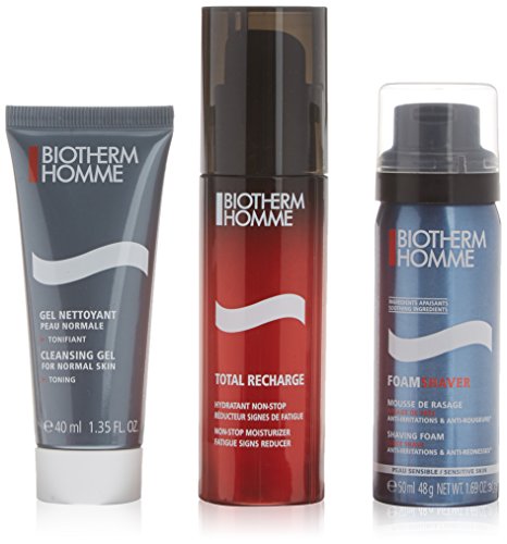 Biotherm Homme Total Recharge - Loción anti-imperfecciones, 3 piezas, 200 gr