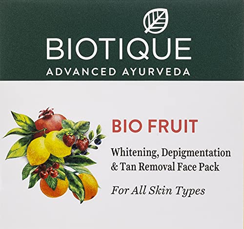 Biotique Bio Fruit Blanqueamiento & Despigmentación & eliminación de bronceado Face Pack 75G/2.65 Fl.Oz. I para todo tipo de piel