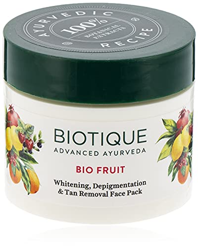 Biotique Bio Fruit Blanqueamiento & Despigmentación & eliminación de bronceado Face Pack 75G/2.65 Fl.Oz. I para todo tipo de piel