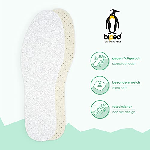 biped 3 pares de plantillas para zapato abierto, desodorantes, con discreto aroma de cítricos, plantillas de rizo de algodón con suave acolchado de látex natural z2774 (36-37)